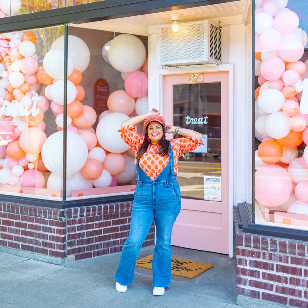Denim flared overalls